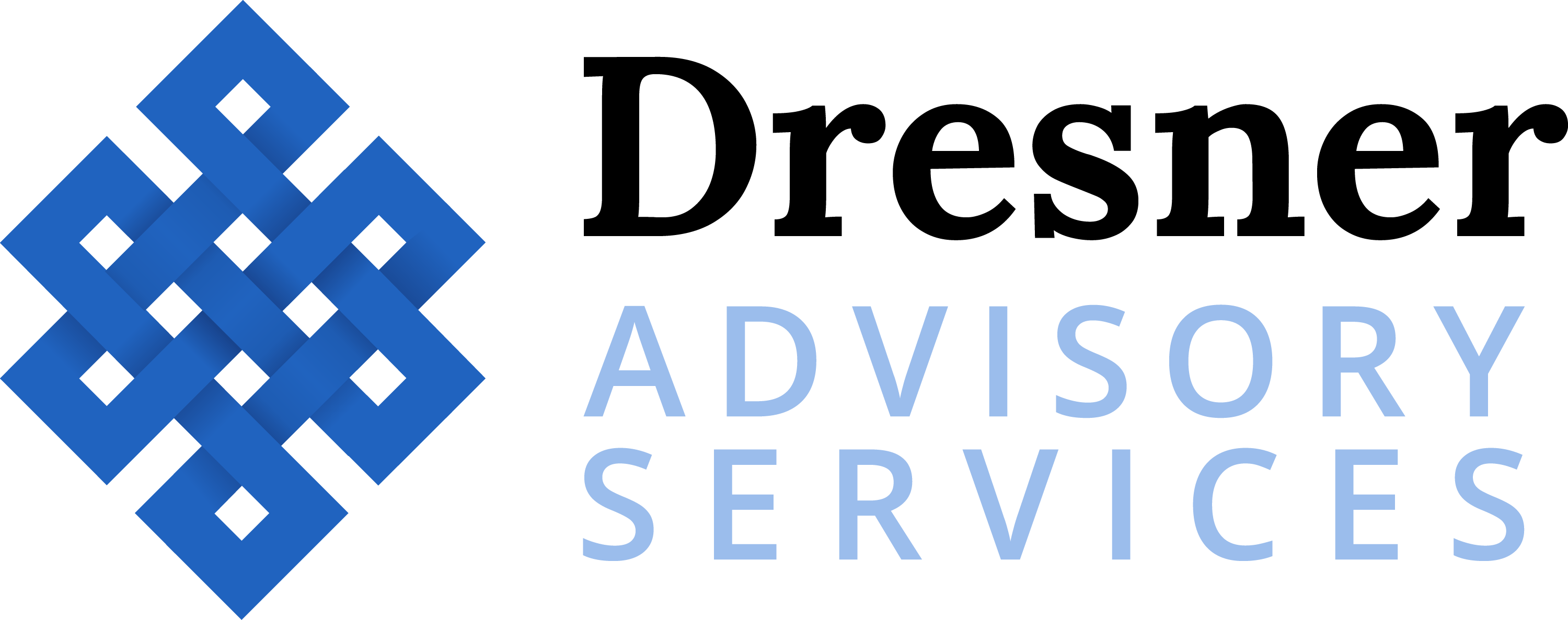 Advisory Services logo with a blue interwoven geometric symbol next to light blue text reading 'Advisory Services'.
